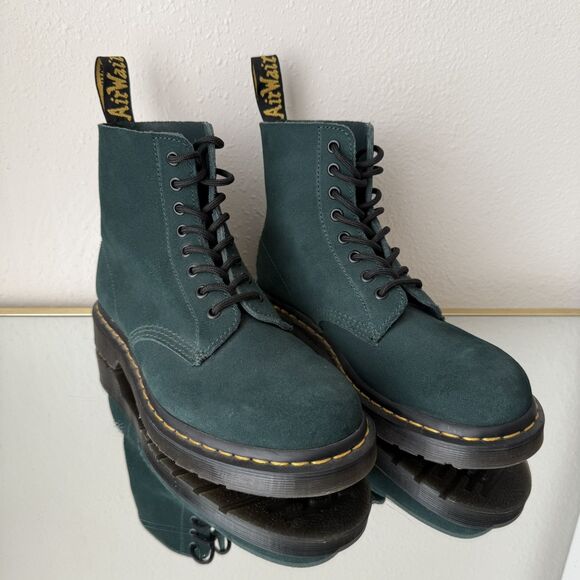 Dr. Martens 1460 Pascal Suede Leather Lace Up Boots Women 8 /Men 7 Forest Green - Picture 4 of 16